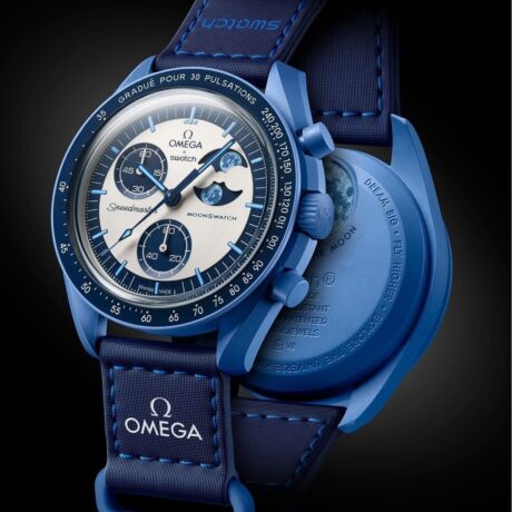 Premium Omega x Swatch MoonSwatch Super Blue Moonphase Unisex Watch Under 3000