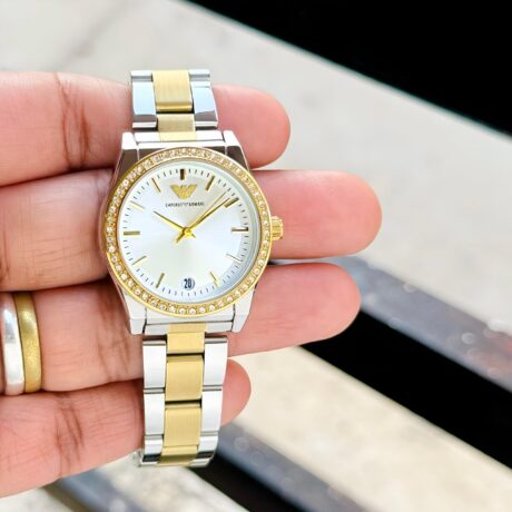 Emporio Armani Federica Two-Tone Stainless Steel Watch for Women Under 4000