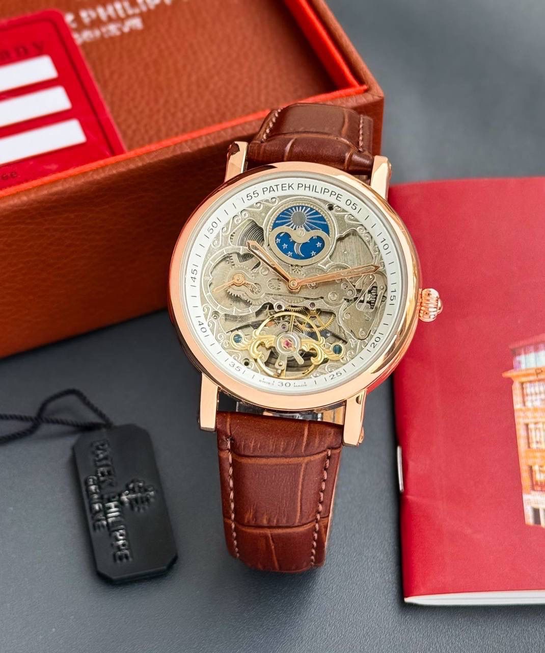 Patek Philippe Skeleton Automatic Premium Watch for Men Under 5000 – Elegant & Stylish