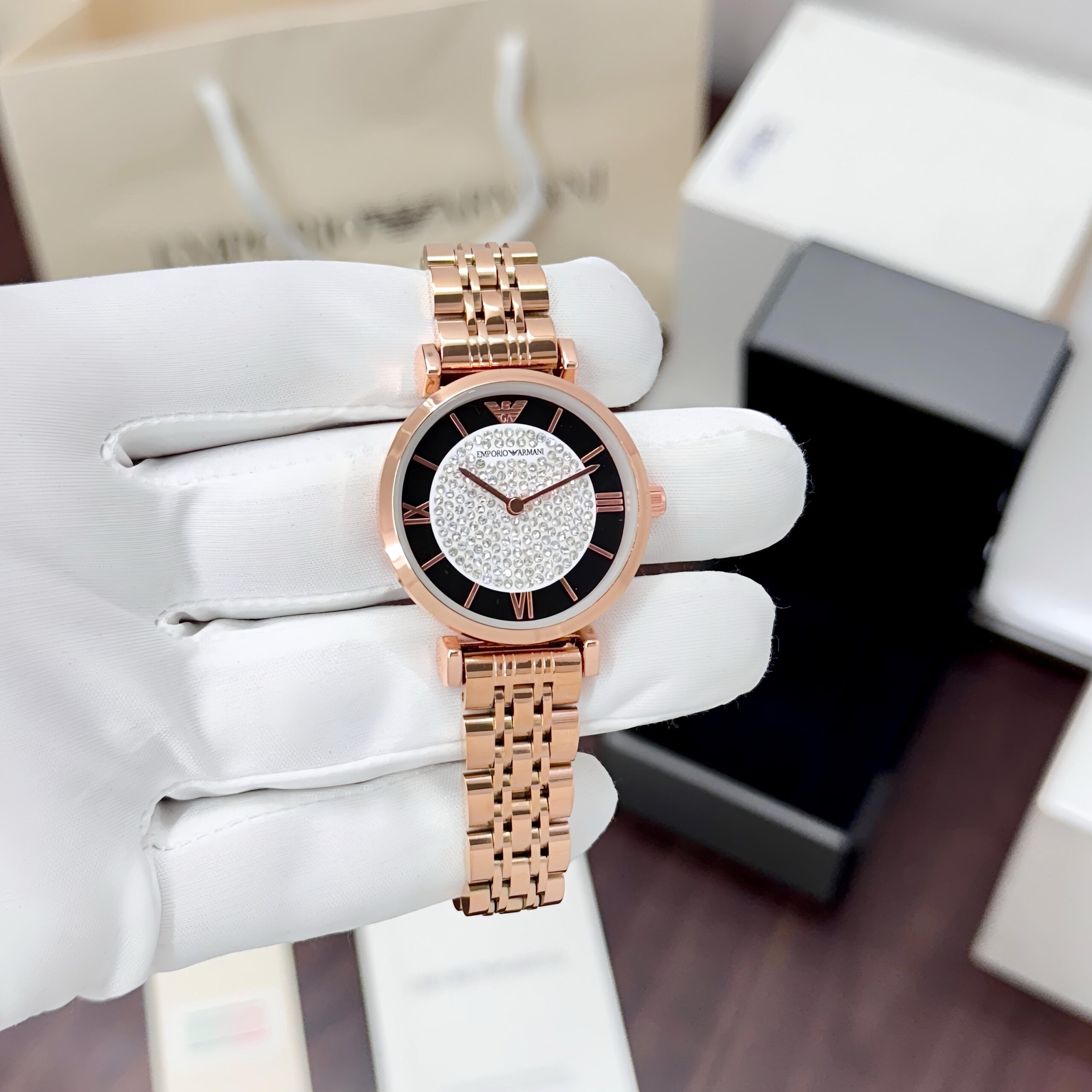 Emporio Armani Stainless Steel Diamond Watch for Women Under 3000