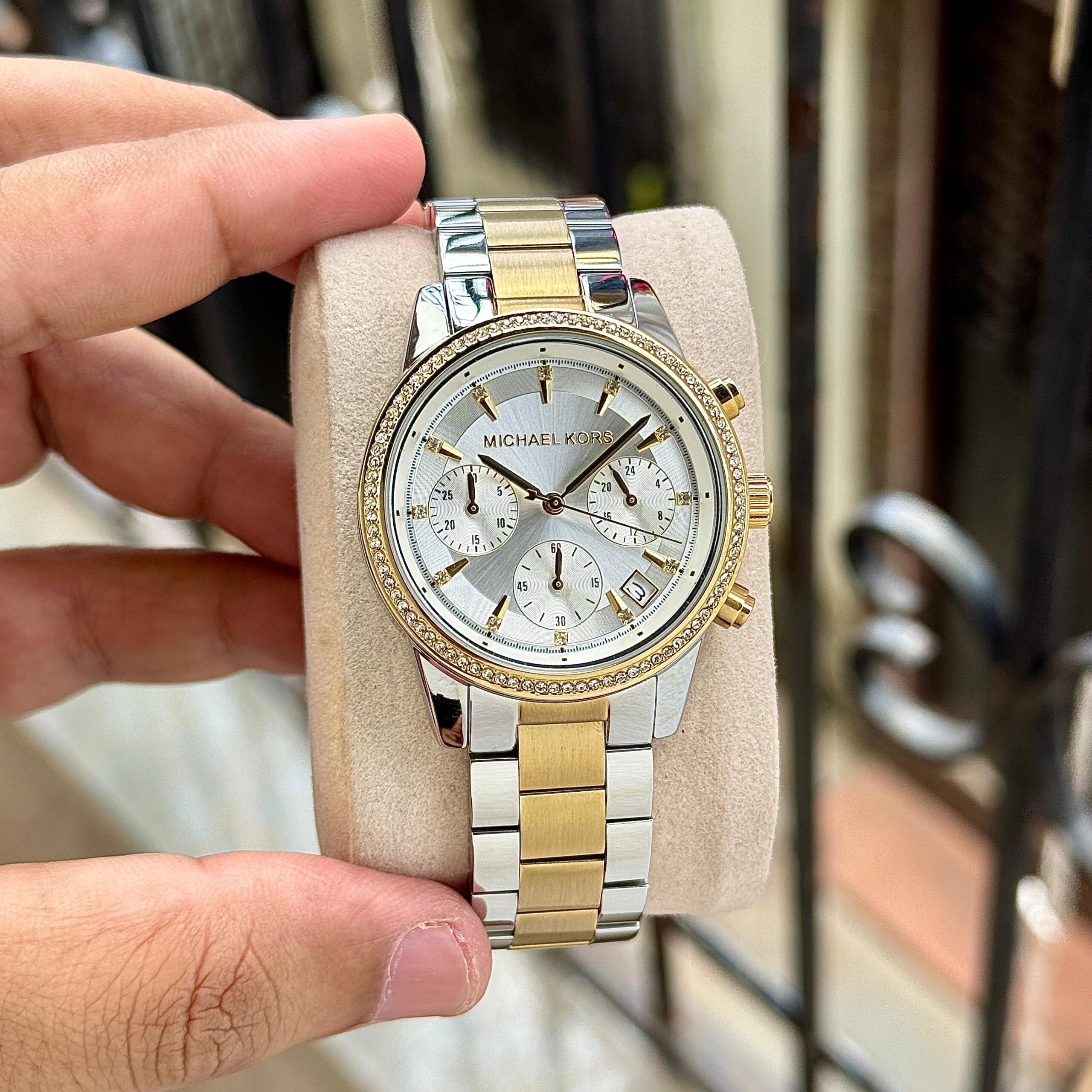 Premium Michael Kors Ritz Chronograph Two-Tone Stainless Steel Watch for Women Under 5000